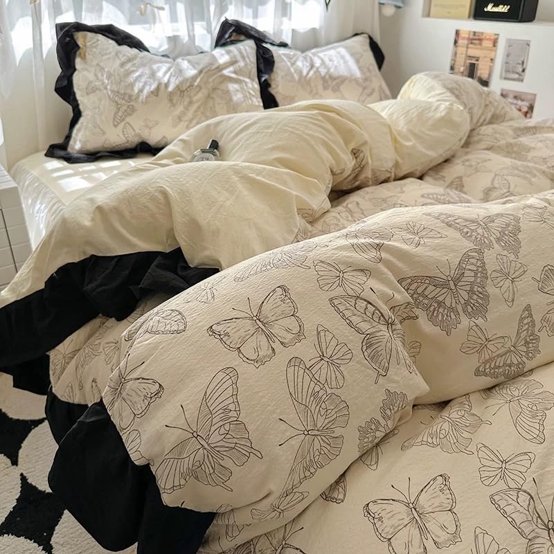 Amazon｜zeyekuku 掛け布団カバー4点セット クイーンサイズ ウォッシュ